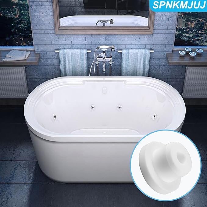 24 PCS Bathtub Jet Covers Silicone Hole Plug White Tube Plugs 4 Sizes Waterproof Bathtub Plug Fit for 12mm 14mm 16mm 22-23mm Bathtub Hole