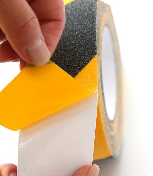 Best Anti-Slip Grip Tape, 1" x 30 FT, Black & Yellow Striped, 80 Grit, Industrial Grade, Indoor, Outdoor (1-Inch x 30 Feet Roll)