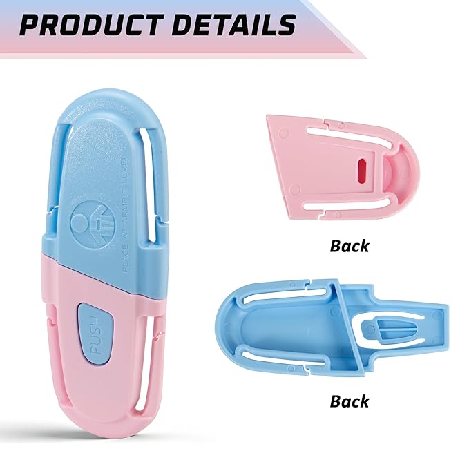 Universal Car Seat Chest Clip, Adjustable Harness Positioning Clip for Stroller and Booster Seat, Anti-Slip Shoulder Straps Holder Accessory for Parents (1 Pack, Pink&Blue)