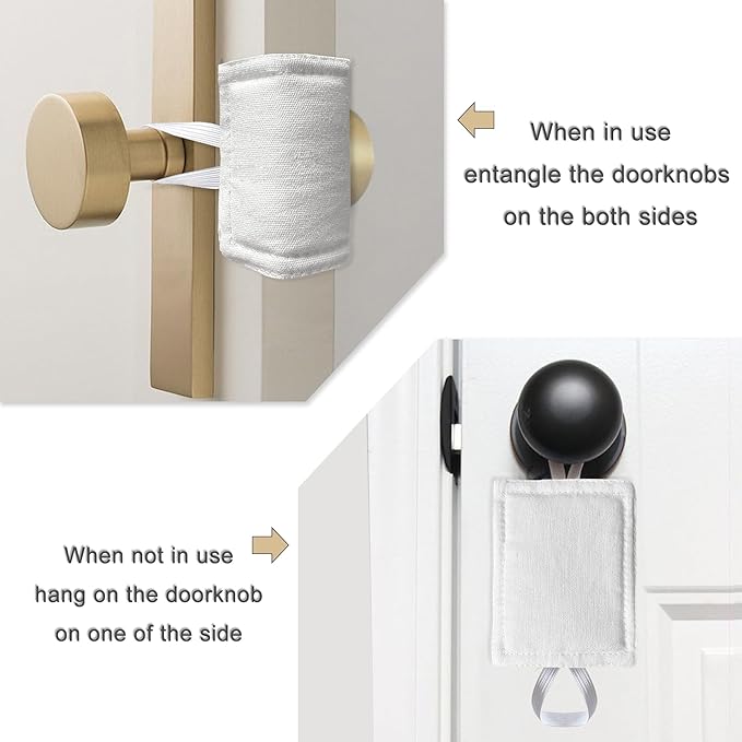 Door Latch Cover Baby Door Silencer Cushion for Slamming, Quiet Lock Cover Closer Durable Material for Light Sleeper Nursery Children - 4x3 inches, White, 6 Pieces