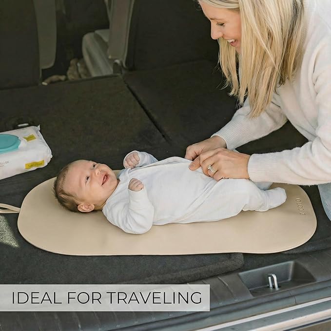 Beautiful Portable Baby Changing Pad - Wipeable and Easy to Clean Diaper Changing Mat - The Perfect Waterproof Vegan Leather Pad for Traveling