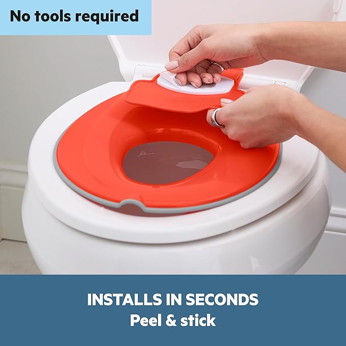 Bright Starts Disney Baby Cars Lightning McQueen Flip & Sit Potty Training Seat, Attaches to Toilet Securely, Space Saving Design Fits Most Toilets, Easy to Clean