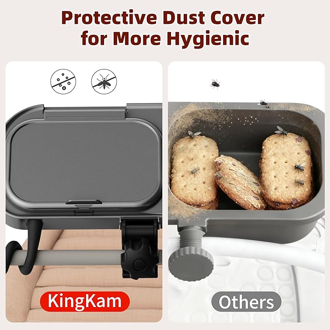 Universal Stroller Snack Tray, Compatible with Nuna Uppababy Mockingbird, Stroller Snack Tray Attachment with Cup Holder, Detachable Silicone Tray for Easy Clean, Toddler Snacking On The Go