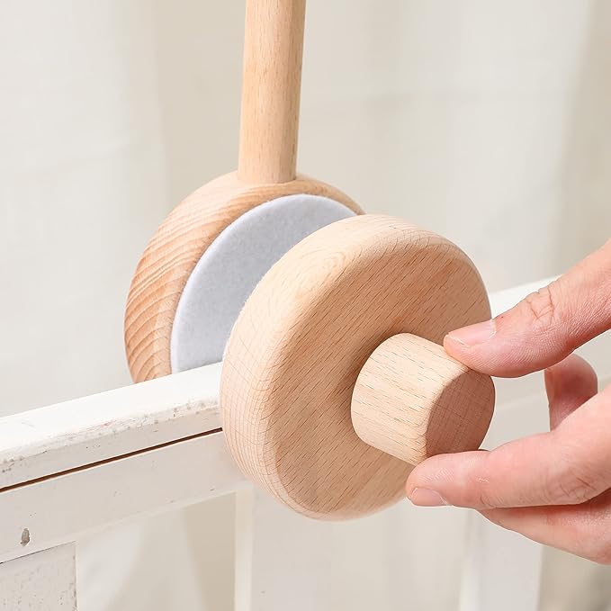 Crib Mobile Arm, HBM 30 Inch Wooden Mobile Arm for Crib Rotating Baby Mobile Hanger Beech Mobile Crib Arm Attachment Nursery Decor,Anti Slip for Sturdy Crib Mobile Hanger for Crib
