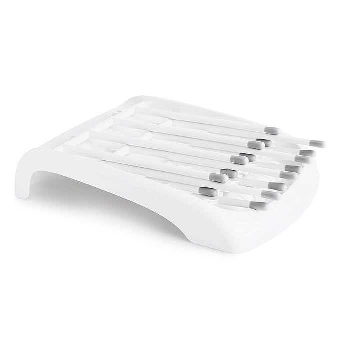 Munchkin Fold Baby Bottle Drying Rack - Compact Design Folds Flat for Easy Storage, White/Grey