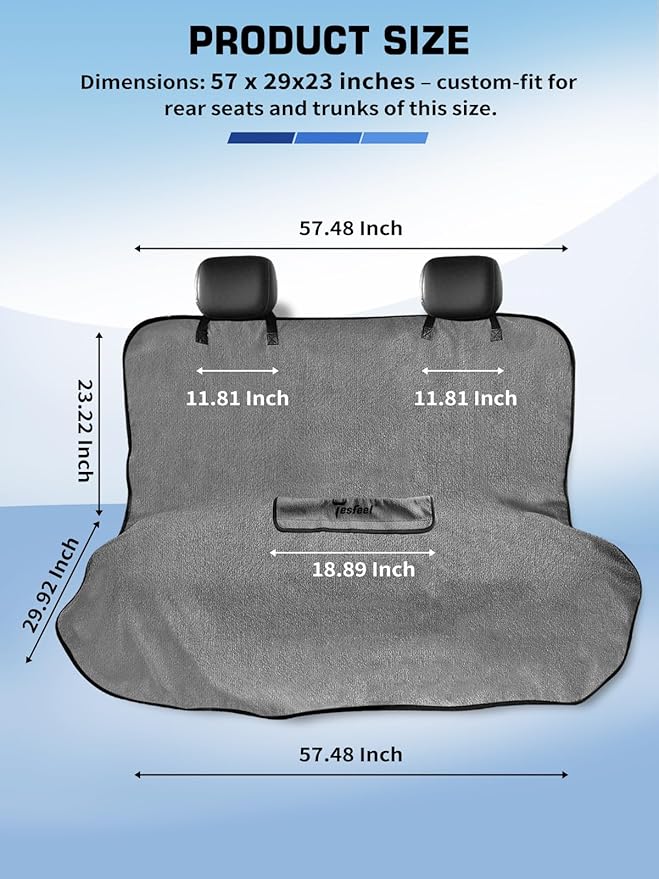TESFEEL Terry Cloth Car Seat Cover - Waterproof Sweat Proof Towel Seat Protector, Washable Absorbent Seat Towel for Gym/Beach/After Workout, Reusable Part Seat Drape for Cars/Trucks Auto Accessories
