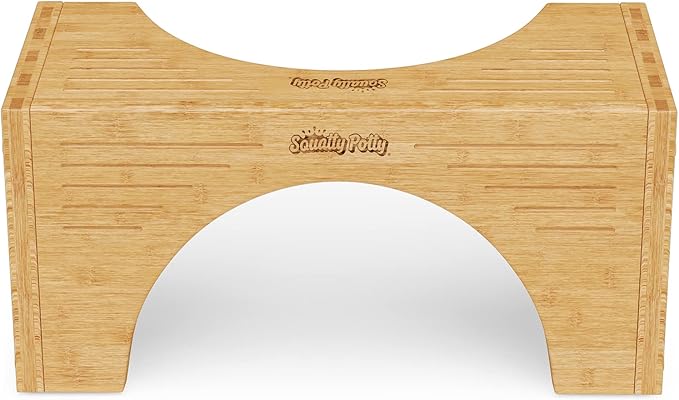 Squatty Potty The Original Toilet Stool - Bamboo Flip,7" and 9" Adjustable Heights,Brown - Improve Bathroom Posture and Comfort,(Pack of 4)