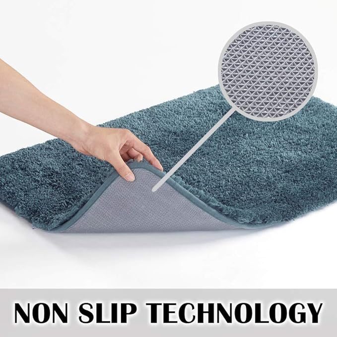 Suchtale Large Bathroom Rug Extra Soft and Absorbent Shaggy Bathroom Mat (24 x 40, Slate) Machine Washable Microfiber Bath Mat for Bathroom, Non Slip Bath Mat, Luxury Bathroom Floor Mats Rubber Back
