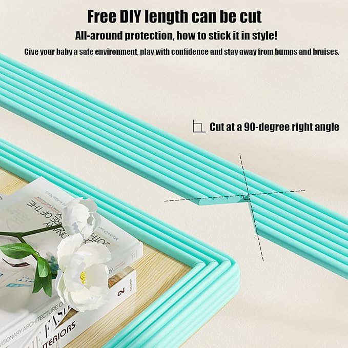 Soft Extra-Wide Edge Protector for Baby, 6.5ft Baby Proofing Edge Guards Padding Self-Adhesive Double Sided Tape, Safety Guards Proof Foam Padding for Sharp Edges, Table, Desk, Furniture Grey, Gray