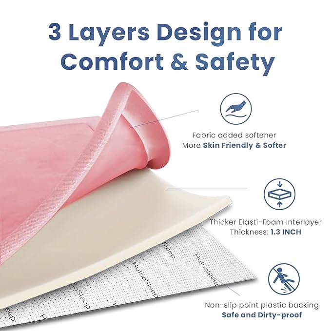 Large 79"x110" Baby Activity Play Mat for Floor,1.3" Thick Elasti Foam Cushion Mat for Tummy Time & Crawling,Non-Slip & Safe for Infants,Toddlers & Kids, for Living Room, Classroom & Playroom（Pink)