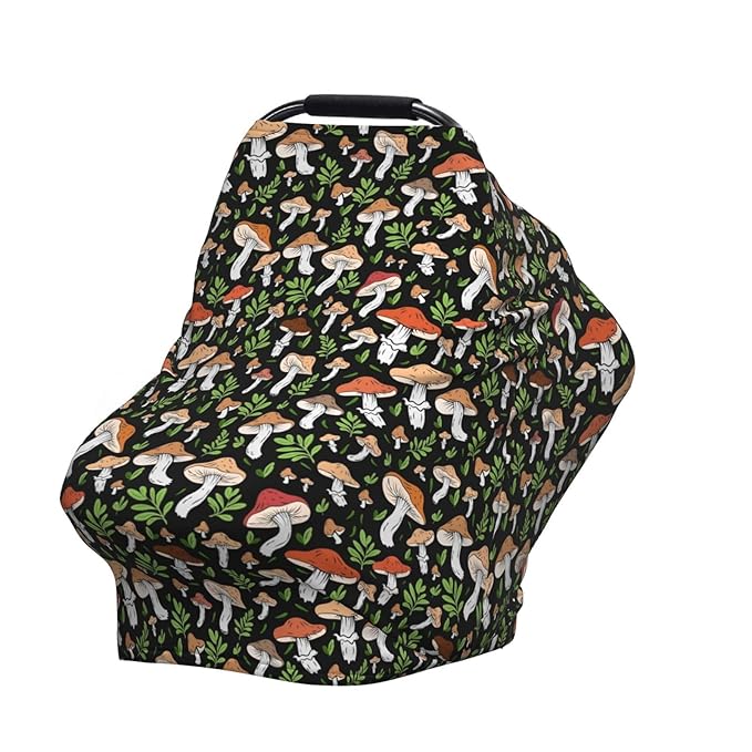 Mushroom Car Seat Canopy, Baby Breastfeeding Cover, Multi Use Baby Stroller and Carseat Cover, Boys and Girls Shower Gifts