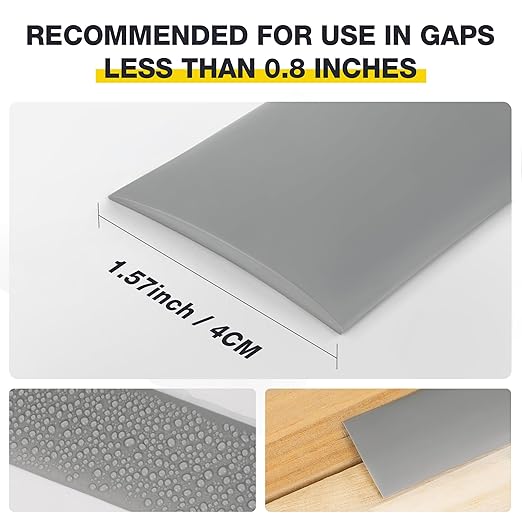 Bnell Floor Transition Strip Floor Cover Strips Self Adhesive Flooring Transitions Laminate Floor Strip Vinyl Floor Flat Divider Strip for for Joining Floor Gaps (10FT,1.57in, Grey)