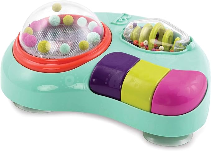 B. toys – Baby Activity Station – High Chair Suction Cup Toy with Music & Lights – Sensory Activity Center – Developmental Toys for Babies, Infants – whirly pop – 6+ Months