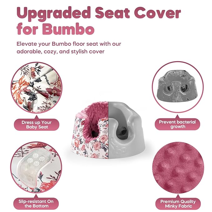 Seat Cover and Tray Sets Accessory Compatible with Bumbo Floor Seat for Baby,Breathable Accessory Compatible with Baby Seat - Easy to Install and Remove - Flower