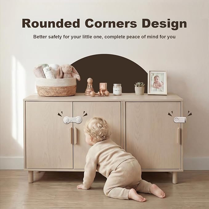 Hoxutym Baby Proofing Kit, 45 Pack Child Safety Pack – Cabinet & Drawer Locks, Corner Guards, Outlet Covers, Universal Safety Straps, Sliding Cabinet Locks, Door Stopper，Keep Your Child Safe at Home