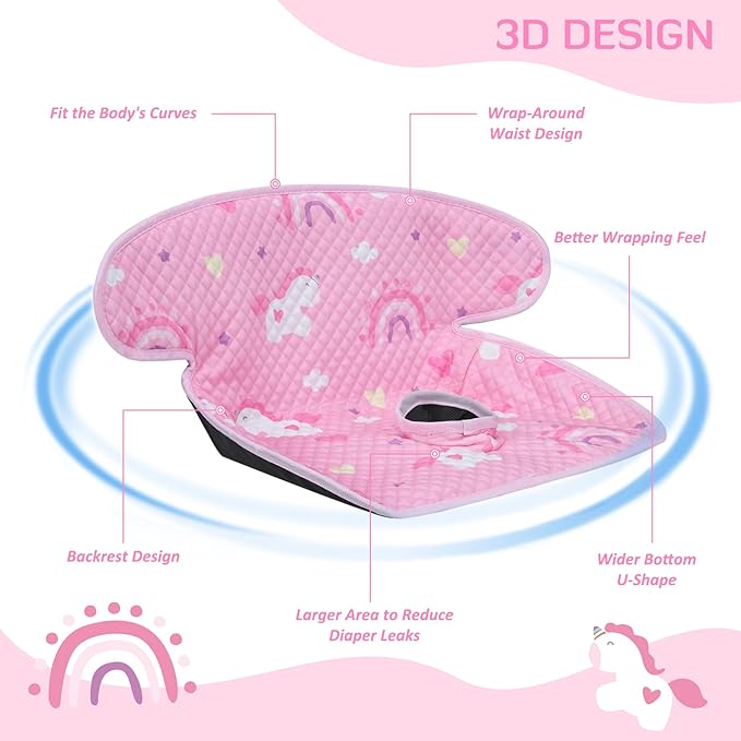 INFANZIA Dry Seat, Car Seat Protector Waterproof Carseat Liner Potty Training Toddlers, Baby and Infants, Piddle Pad for Carseats Strollers (Pink, 2 Packs)