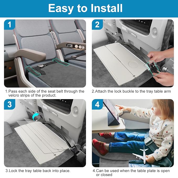 COZYBONDER Toddler Airplane Bed & Travel Essentials - Kids Airplane Seat Extender, Portable Plane Bed for Flights