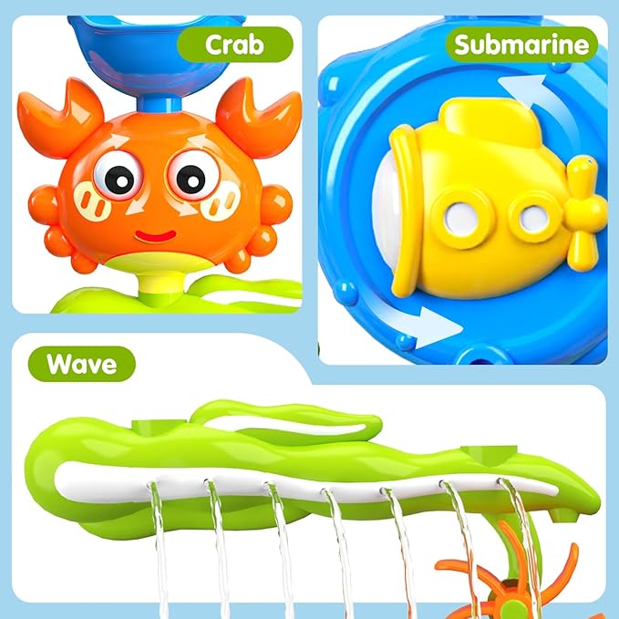 Crab Bath Toys for Kids Ages 1-3 Toddlers 2-4, Bathtub Toys for Babies, Water Shower Tub Toys for Boys Girls Infant Gifts Presents