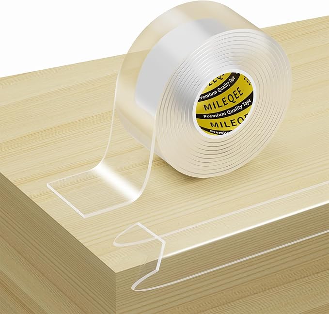 Clear Edge Protector Strip, 1.57in x 6.56FT, Sharp Edge Wrap Cover Tape, Self Adhesive Protective Bumper Guards for Cabinet Door Desk Glass Table Bed Furniture, Kitchen Countertop