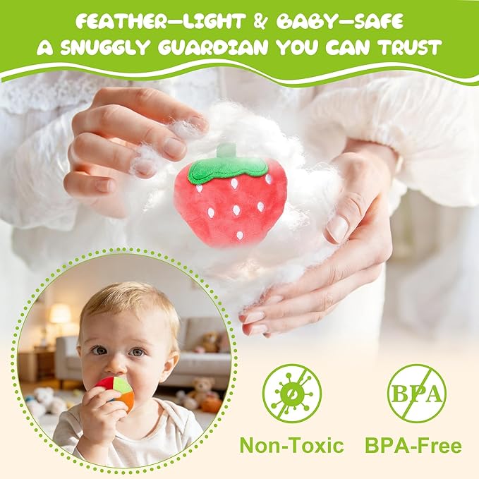 Baby Box Toy - Baby Toys 6-12 Months Montessori Toys for 6 Month Old with Animals, Fruits, Balls, Squeaky Sounds, Mirror, Gifts for Babies