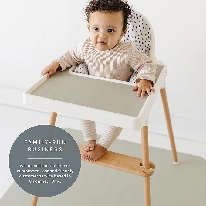 Yeah Baby Goods Placemats Compatiblewith IKEA Antilop High Chair (Desert Sage) - Slip-Resistant & Food-Grade Silicone High Chair Mat for High Chair Tray - Easy Clean High Chair Accessory