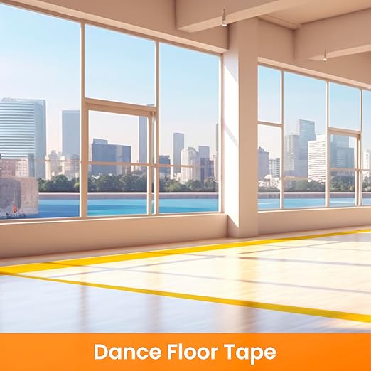 TAPEBEAR Floor Tape Yellow Vinyl Tape 3" x 36 yds, Floor Caution Marking Dance Splicing Tape Safety Warning Stripe Abrasion-Proof Waterproof for Gym, Warehouse, Traffic Signage, Color Coding