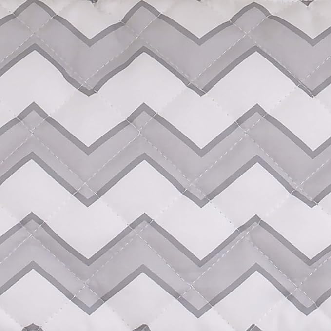 Soft Gray and White Chevron High Chair Pad | Easy to Install Replacement Cushion Fits Most 3-5 Point Harness High Chairs