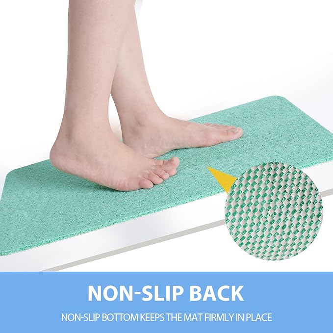 Hargiis Non-Slip Bathtub Mat, Anti Slip Shower Mat, Fast Drying Bathtub Mats, Foot Scrubber Mat, Anti Slip Mat for Tub, Floor, Bathroom, Kitchen, Home, Hotel (Light Green 36"×24")