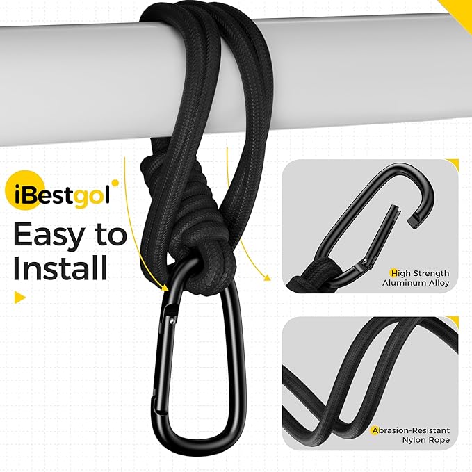 iBestgol Baby Stroller Hooks, Universal Clips for Diaper and Mommy Bags, Heavy-Duty Hangers with Straps, Practical Stroller Accessory for Moms, Pink-2pc