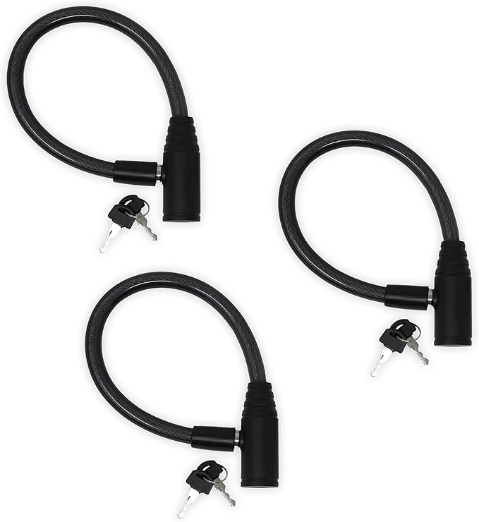 Urban August Child-Proof Refrigerator Lock for Kids & Adults - Lock for French Door Fridge and Cabinet (Small, Black, 3 Pack Keyed Alike)