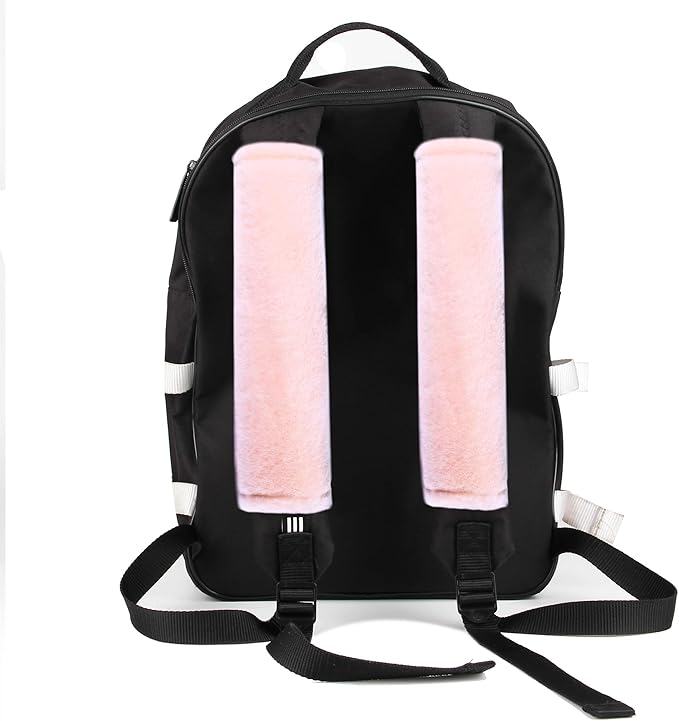 Amooca Soft Faux Fur Universal Fit Seatbelt Cover Car Truck SUV Airplane Seat Belt Shoulder Pad for Carmera Backpack Straps Neck Cushion Protector 2 Pack 10.5in Nude Pink