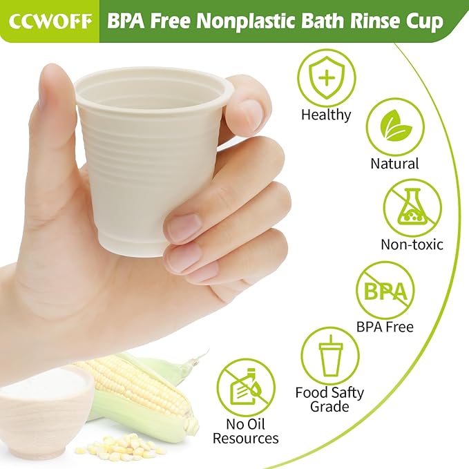 500P 3OZ Bathroom Cups for Bathroom Eco Friendly Biodegradable Compostable Cup Mini Small Disposable Mouthwash Cups for Bath Rinse for Drinking Washing Taster Cup