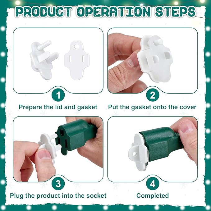 Set of 50 Weatherproof Gaskets and Plug Protector Covers,Outdoor/Indoor Extension Cord Outlet Gasket and Plugs Covers,Waterproof Outdoor Plug Protector for Electrical Outlets,Stop Gfcis from Tripping
