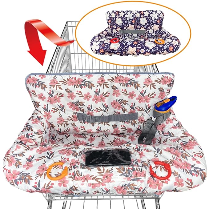 Shopping Cart Cover for Baby and Toddler, Waterproof Grocery Cart and High Chair Cover, Soft Padded Cart Cover for Babies, Universal Fit for Costco, Target and Restaurant High Chairs