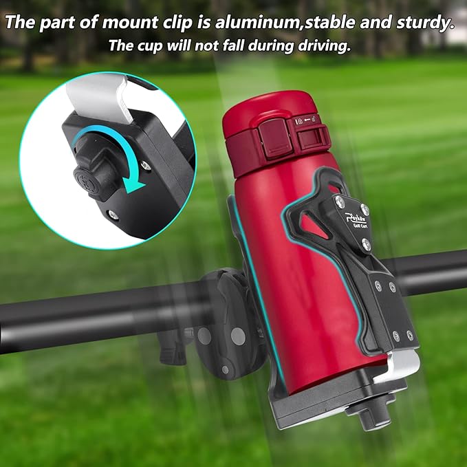 Roykaw Motorcycle ATV Cup Holder, Upgraded Bike Cup Holder, Motorcycle Drink Holder,Water Bottle Holder for Golf Push Cart,ATV/UTV,Kayak,Scooter, Boat, Stroller,Wheelchair,Tractor,Max Load 32oz