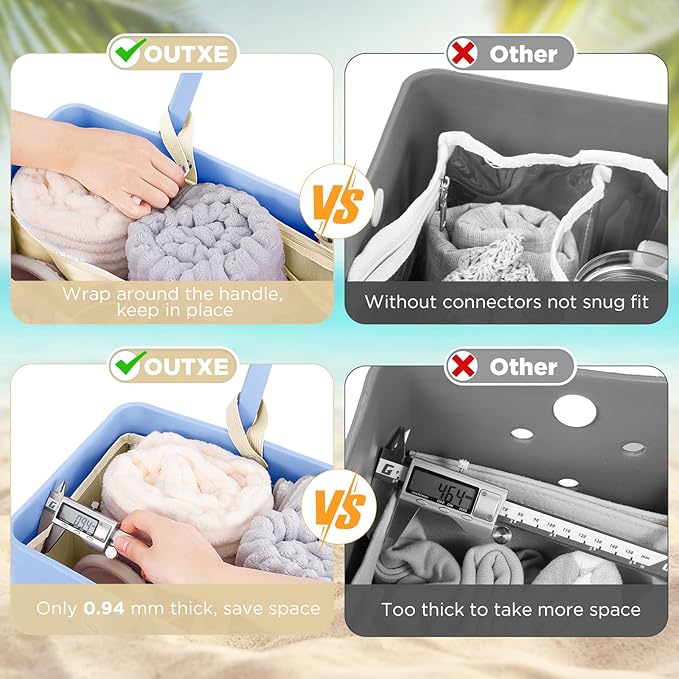 OUTXE Beach Bag Organizer Compatible with Baby Bogg Bag Accessories Inserts, Lightweight Mesh Insert Divider Pouch for Small Bogg Bags, Beach Tote Bags Insert for Organizing