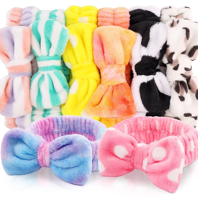 8pcs Spa Headband, Easter Basket Stuffers, Bulk Easter Mothers Day Gifts, Stocking Stuffers for Teen Girls Women, Skincare Makeup Face Wash Headband, Goodie Bags Gift Baskets Party Favors