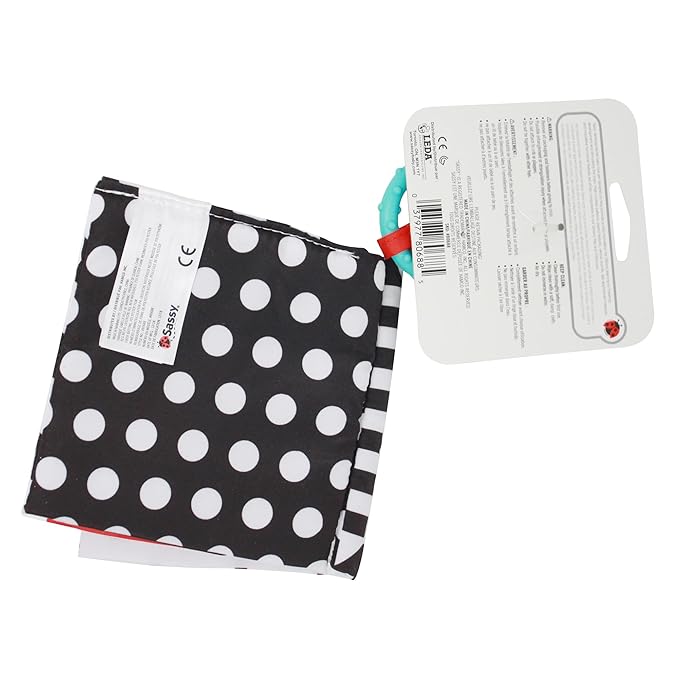 Sassy Peek-a-Boo Activity Book with Attachable Link for On-The-Go Travel,Sensory Play,Black & White,Ages 0+ Months,(Pack of 12)