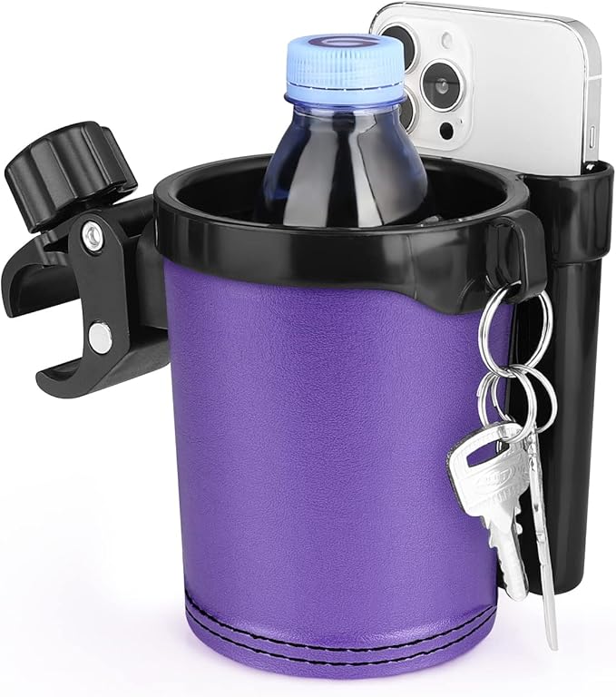 Accmor Stroller Cup Holder with Phone Keys Holder, 3-in-1 Universal Cup Holder, Drinks Bottle Holder for Stroller, Bike, Wheelchair, Walker, Scooter