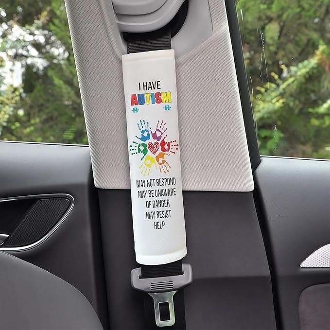 Autism Belt Covers, Car Seat Belt Covers, Sensory Friendly Design for Special Needs People, Autism Support Gift for Family Travel