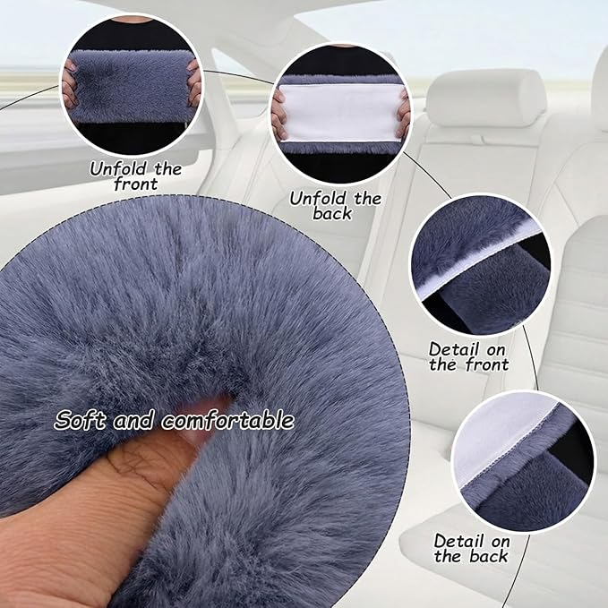 2-Pack Soft Plush Seatbelt Covers for Kids - Comfortable Seat Belt Cushion for Newborns - Car Seat/Stroller Strap Accessories - Enhanced Driving Comfort & Protection (Grey)
