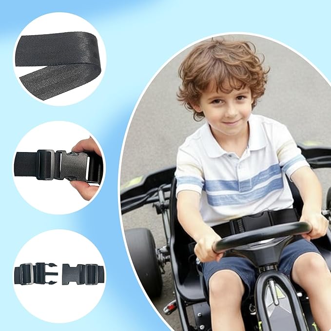 Portable Adjustable Seat Belt for Kids Ride on Power Wheels Toy Car,Baby Stroller Straps Harness Compatible with Wooden High Chair& Toddler Golf Cart (2P)