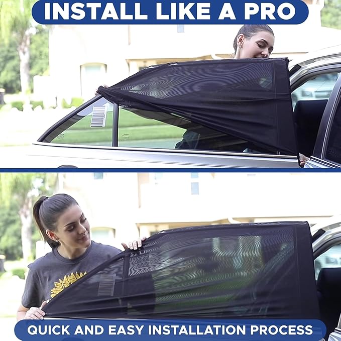 EcoNour Custom Fit Car Window Screens for Toyota Tacoma 2016–2023 | Rear Side Mesh Sun Shade Cover for Baby Privacy & Blackout Camping Protection | Breathable Car Window Accessories