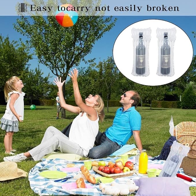 Wine Bottle Travel Protector Bags, Conilly 10 Packs Inflatable Air Column Packaging Bubble Bag with Free Inflator Pump, Reusable Wine Bottle Protector,Safe Choice for wine Transportation