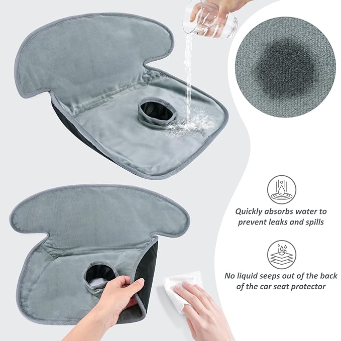 INFANZIA Dry Seat, Car Seat Protector Waterproof Carseat Liner Potty Training Toddlers, Baby and Infants, Piddle Pad for Carseats Strollers (Grey, 1 Pack