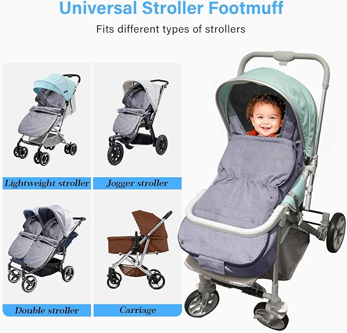 tupi Stroller Footmuff, Universal Warm Bunting Bag for Cold Weather, Stroller Cover for Winter, Waterproof Stroller Blanket for Toddler Girls Boys, Stroller Sleeping Bag, Ideal Gift for Baby Mom