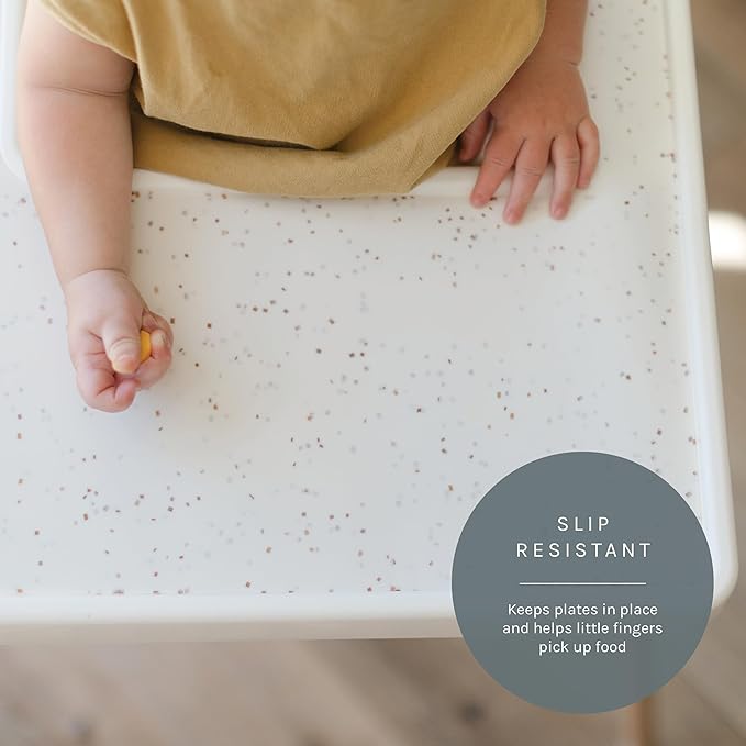 Yeah Baby Goods Placemats Compatible with The IKEA Antilop Highchair (Brown Speckle) - Food-Grade Silicone Highchair Tray Mat – Easy to Clean, High Chair Accessory