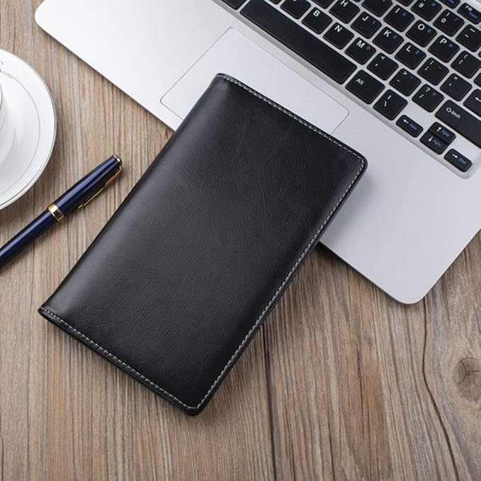 Sooez Leather Professional Business Card Book Holder Organizer, 240 Capacity Credit Card Booklet, PU Name Cards Holder Storage File for Men Women, Grass Green