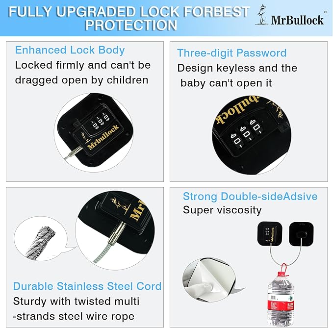 AIXIAOYA 2 Pack Refrigerator Lock Fridge Locks for Kids Keyless Child Safety Cabinet Locks for Cabinets Closets Drawers Window Electrical Appliances Locks