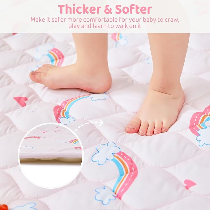 Baby Play Mat 50x50, Extra Large&Thick Baby Floor Play Mats, Foldable Padded Play Mat for Baby Crawling